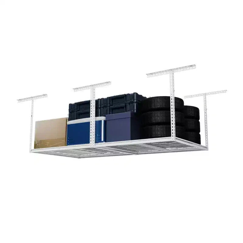 Shuntong 4'x8' The Atlas Pro Overhead Garage Storage Rack 1100 lbs Weight Capacity White