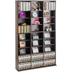 VEVOR Media Storage Cabinet, 9-layer DVD Shelf Holds up to 756 CDs, Adjustable CD Shelves 27 Compartments, Protects & Organizes Music, Movie