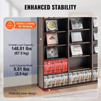 Meuble de rangement multimédia, étagère à DVD 9 niveaux pouvant contenir jusqu'à 756 CD, étagères CD réglables 27 compartiments, protège et organise la musique, les films