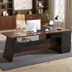 Bureau en L avec classeur mobile, cadre métallique robuste et panneau compressé de 3 cm