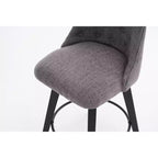 Tabouret de bar pivotant, tabouret de comptoir rembourré en lin avec dossier capitonné, chaise de salle à manger, tabouret de pub, blanc/gris foncé (lot de 2)