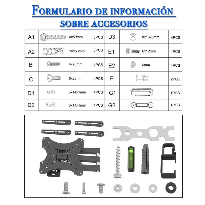 Support mural TV réglable de 66 cm à 139,7 cm pour téléviseurs