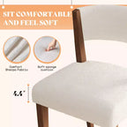 Chaises de salle à manger rembourrées, chaises en tissu de style Mid-Century Modern avec dossier incurvé et pieds en bois de pin
