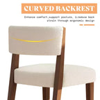 Chaises de salle à manger rembourrées, chaises en tissu de style Mid-Century Modern avec dossier incurvé et pieds en bois de pin