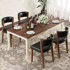 Chaises de salle à manger rembourrées, chaises en tissu de style Mid-Century Modern avec dossier incurvé et pieds en bois de pin