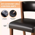 Chaises de salle à manger rembourrées, chaises en tissu de style Mid-Century Modern avec dossier incurvé et pieds en bois de pin