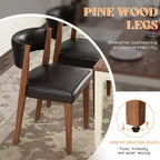 Chaises de salle à manger rembourrées, chaises en tissu de style Mid-Century Modern avec dossier incurvé et pieds en bois de pin
