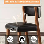 Chaises de salle à manger rembourrées, chaises en tissu de style Mid-Century Modern avec dossier incurvé et pieds en bois de pin