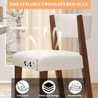 Chaises de salle à manger rembourrées, chaises en tissu de style Mid-Century Modern avec dossier incurvé et pieds en bois de pin