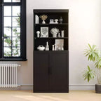 Grand meuble de rangement avec portes vitrées, au design élégant et raffiné. Il est à la fois pratique et esthétique.