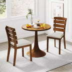Chaise de salle à manger Chaise de cuisine rembourrée avec dossier haut à lattes
