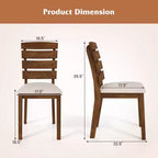 Chaise de salle à manger Chaise de cuisine rembourrée avec dossier haut à lattes