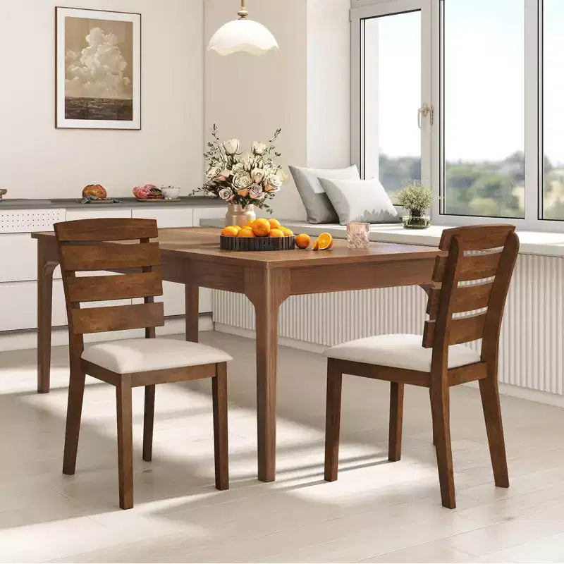 Chaise de salle à manger Chaise de cuisine rembourrée avec dossier haut à lattes