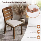 Chaise de salle à manger Chaise de cuisine rembourrée avec dossier haut à lattes