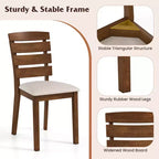 Chaise de salle à manger Chaise de cuisine rembourrée avec dossier haut à lattes