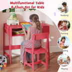 Bureau et chaise pour enfants avec tiroir de rangement et étagère, bureau d'étude marron/rose/blanc/noir
