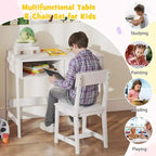 Bureau et chaise pour enfants avec tiroir de rangement et étagère, bureau d'étude marron/rose/blanc/noir