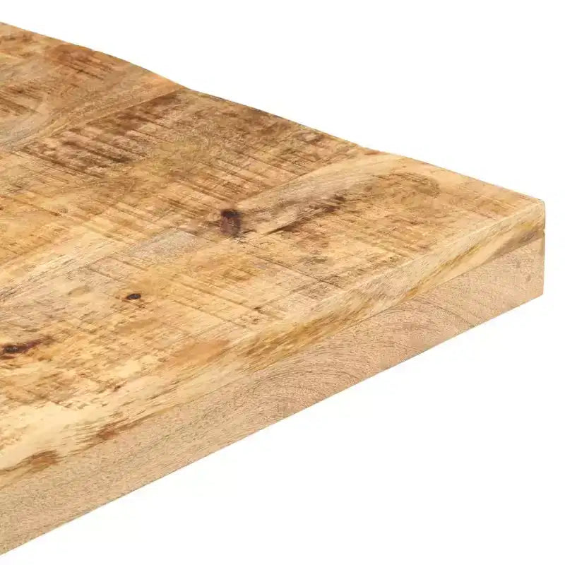 Table de bistrot en manguier brut – Table carrée de style rustique avec piètement en fer noir pour usage intérieur ou extérieur – Durable, unique et polyvalente