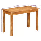 Table à manger en bois d'acacia massif - Table de salle à manger rectangulaire style vintage pour salon, cuisine - Finition miel brun (110x55x76 cm)