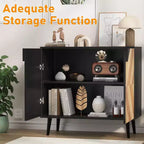 Meuble de rangement de 31,5 pouces avec étagère et portes, buffet moderne avec rangement, meuble d'appoint autonome pour salle à manger, entrée