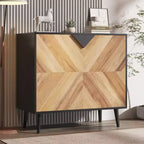 Meuble de rangement de 31,5 pouces avec étagère et portes, buffet moderne avec rangement, meuble d'appoint autonome pour salle à manger, entrée