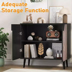 Meuble de rangement de 31,5 pouces avec étagère et portes, buffet moderne avec rangement, meuble d'appoint autonome pour salle à manger, entrée