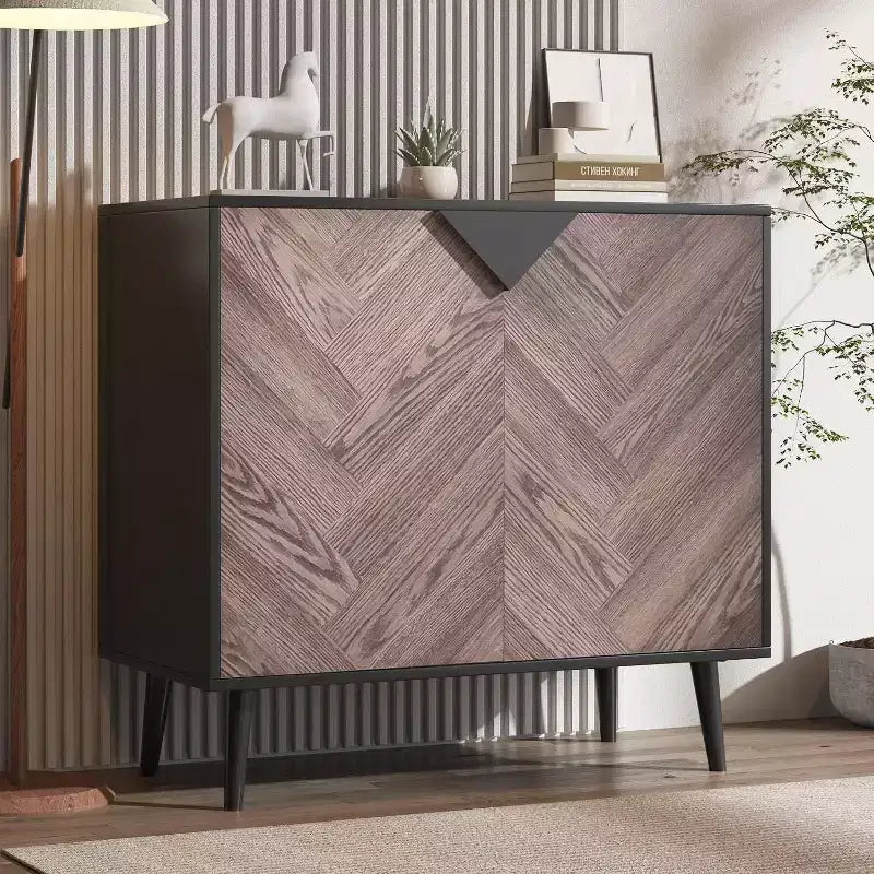 Meuble de rangement de 31,5 pouces avec étagère et portes, buffet moderne avec rangement, meuble d'appoint autonome pour salle à manger, entrée