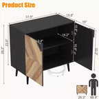 Meuble de rangement de 31,5 pouces avec étagère et portes, buffet moderne avec rangement, meuble d'appoint autonome pour salle à manger, entrée