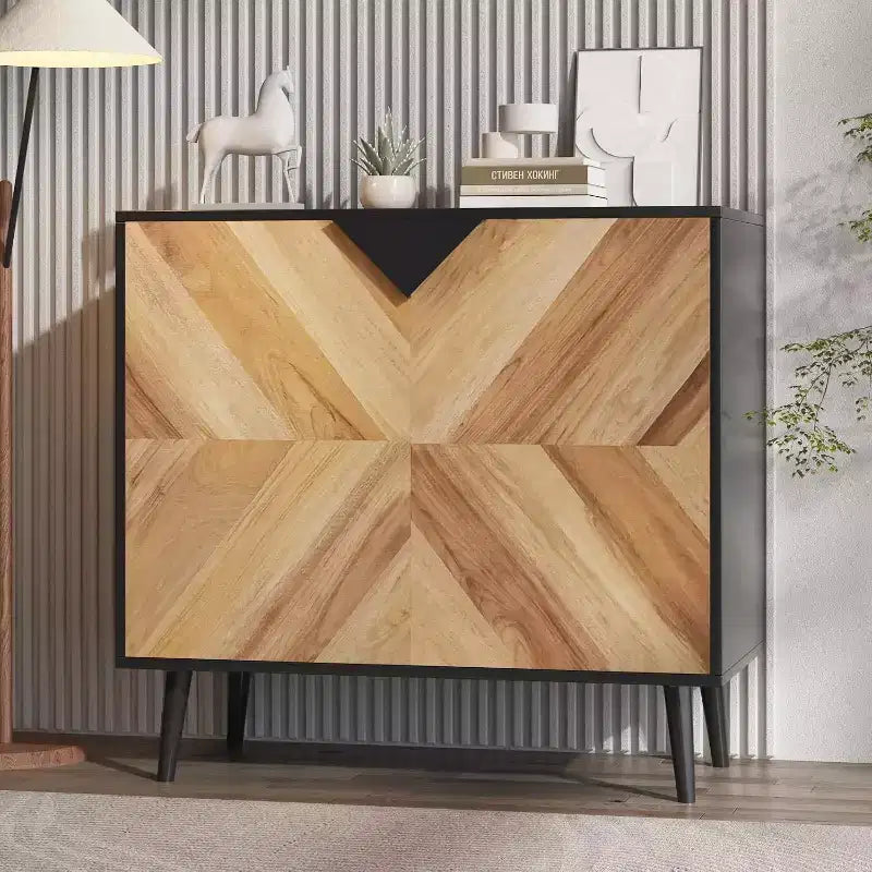 Meuble de rangement de 31,5 pouces avec étagère et portes, buffet moderne avec rangement, meuble d'appoint autonome pour salle à manger, entrée