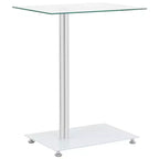 vidaXL U-Shaped Side Table Transparent 17.7x11.8x22.8 Tempered Glass