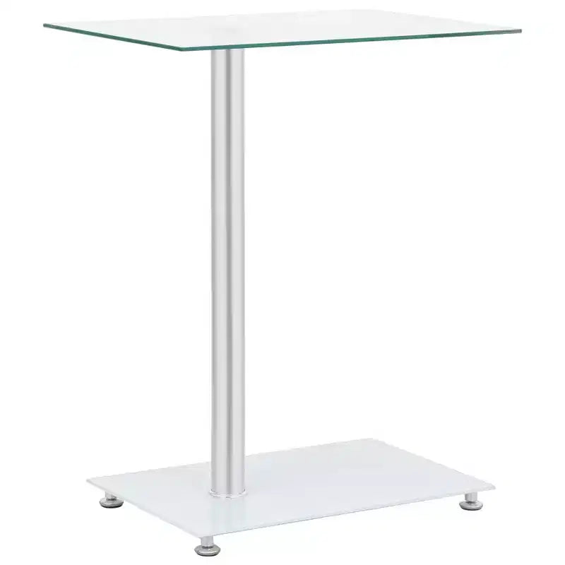 vidaXL U-Shaped Side Table Transparent 17.7x11.8x22.8 Tempered Glass