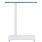Table d'appoint en U transparente 45x30x58 cm Verre trempé
