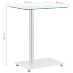 Table d'appoint en U transparente 45x30x58 cm Verre trempé