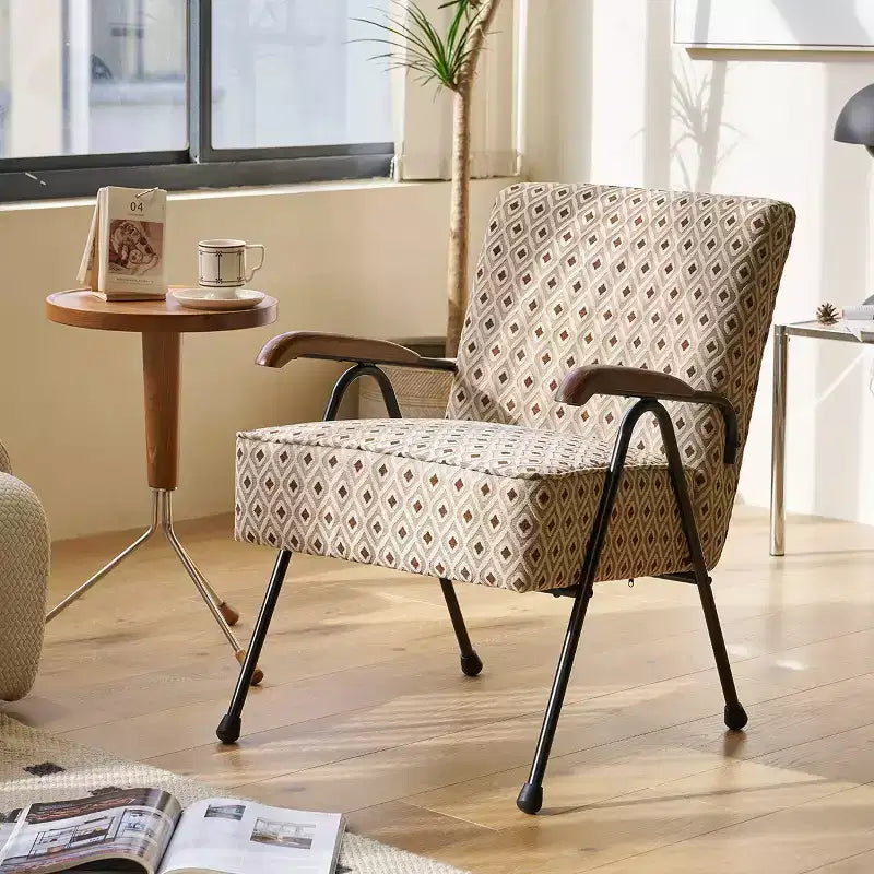 GDFStudio Teeri Modern Upholstered Armchair with Metal Legs and Thick Cushion