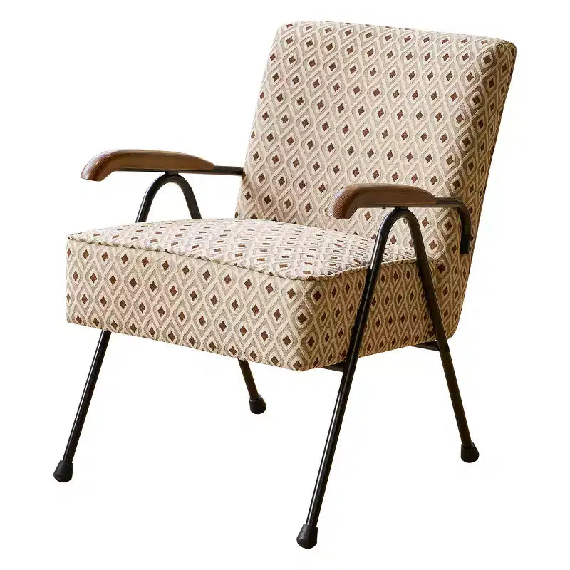 Fauteuil Teeri contemporain en tissu, avec pieds en métal et coussin épais