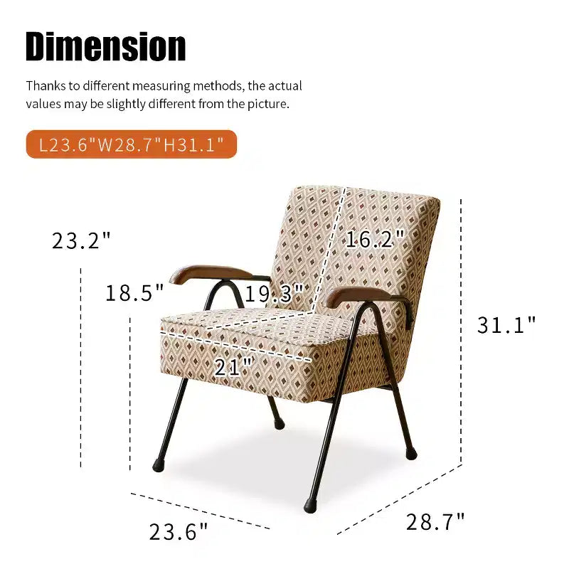 Fauteuil Teeri contemporain en tissu, avec pieds en métal et coussin épais