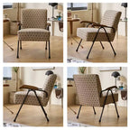 Fauteuil Teeri contemporain en tissu, avec pieds en métal et coussin épais