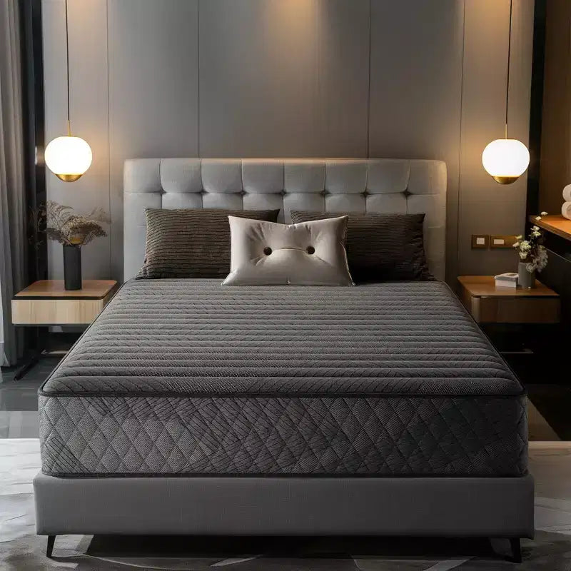 Swedrea Hybrid Mattress Breathable Medium Cooling Memory Foam Bed-in-a-Box Black