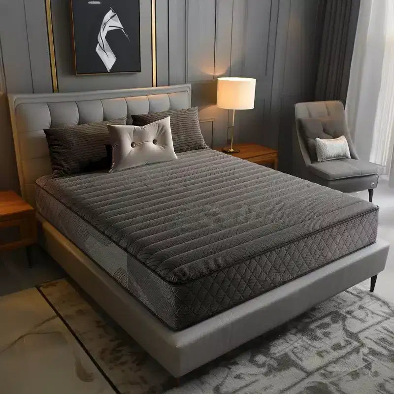 Matelas Hybride Respirant Fermeté Moyenne Mousse à Mémoire de Forme Rafraîchissante Livré Roulé Noir