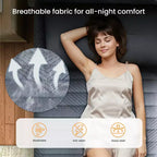 Matelas Hybride Respirant Fermeté Moyenne Mousse à Mémoire de Forme Rafraîchissante Livré Roulé Noir