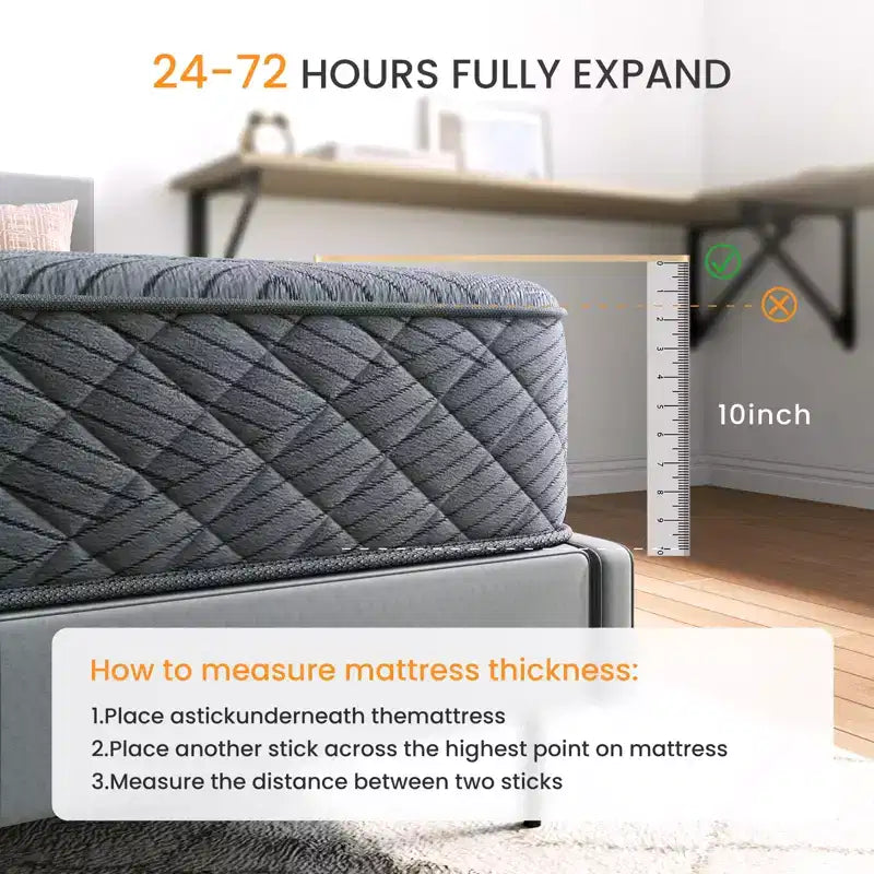 Matelas Hybride Respirant Fermeté Moyenne Mousse à Mémoire de Forme Rafraîchissante Livré Roulé Noir