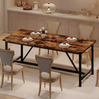 CuisinSmart Dining Table for 8 People, 71 Rectangular Kitchen Table, Industrial Large Long Dining Room Table, for Big Family