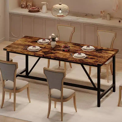 CuisinSmart Dining Table for 8 People, 71 Rectangular Kitchen Table, Industrial Large Long Dining Room Table, for Big Family