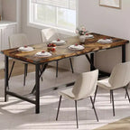 Table à manger pour 8 personnes, table de cuisine rectangulaire de 180 cm, grande table de salle à manger industrielle, pour grande famille