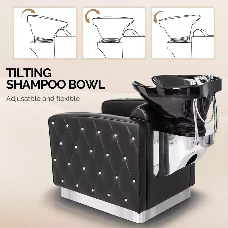 Bac de lavage électrique avec fauteuil inclinable et repose-pieds