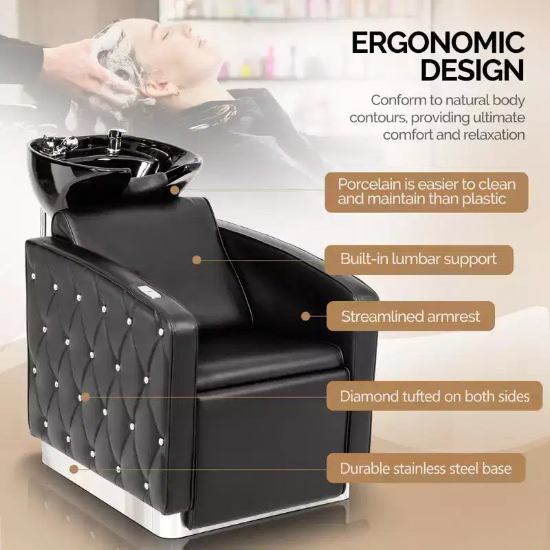 Bac de lavage électrique avec fauteuil inclinable et repose-pieds