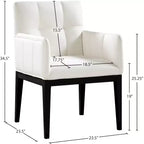 Fauteuil de salle à manger en cuir végétalien Adrian (lot de 2)