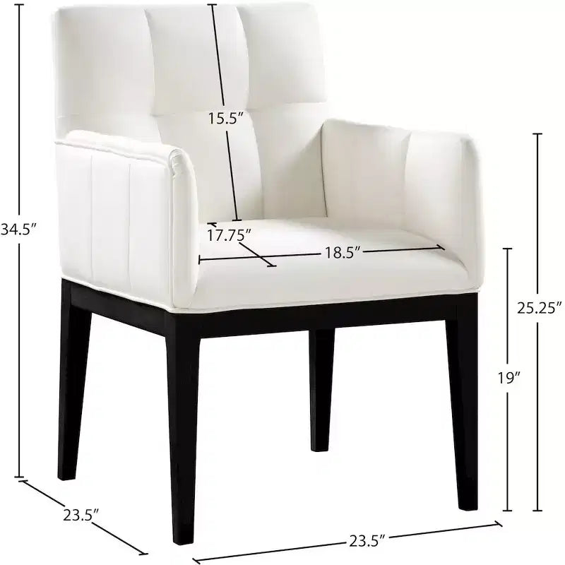 Fauteuil de salle à manger en cuir végétalien Adrian (lot de 2)