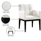 Fauteuil de salle à manger en cuir végétalien Adrian (lot de 2)