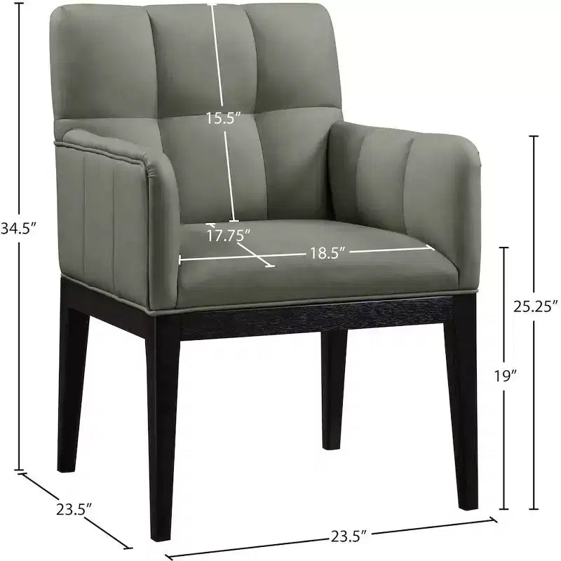 Fauteuil de salle à manger en cuir végétalien Adrian (lot de 2)